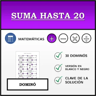 Dominó: Suma hasta 20