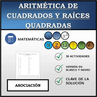 Ejercicio de asociación: Aritmética de cuadrados y raíces quadradas