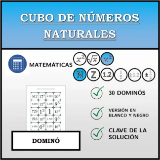 Dominó: Cubo de números naturales