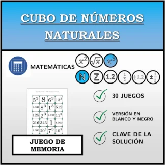Juego de memoria: Cubo de números naturales
