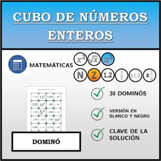Dominó: Cubo de números enteros