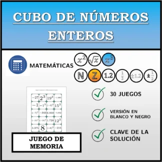 Juego de memoria: Cubo de números enteros
