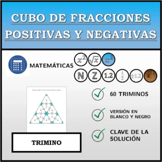 Trimino: Cubo de fracciones positivas y negativas