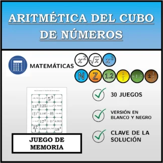 Juego de memoria: Aritmética del cubo de números