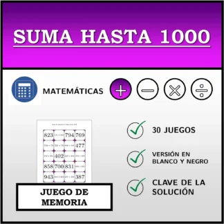 Juego de memoria: Suma hasta 1000