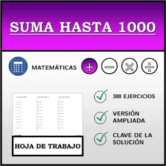 Hoja de trabajo: Suma hasta 1000