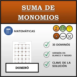 Dominó: Suma de monomios