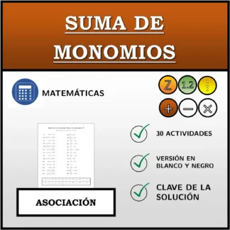 Ejercicio de asociación: Suma de monomios
