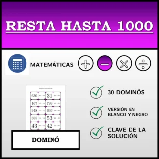 Dominó: Resta hasta 1000