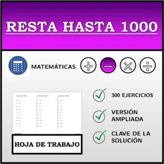 Hoja de trabajo: Resta hasta 1000