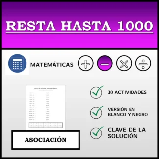 Ejercicio de asociación: Resta hasta 1000