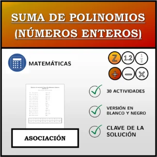 Ejercicio de asociación: Suma de polinomios (números enteros)