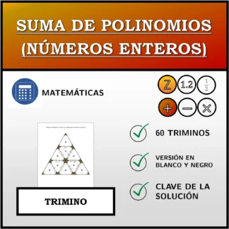 Trimino: Suma de polinomios (números enteros)