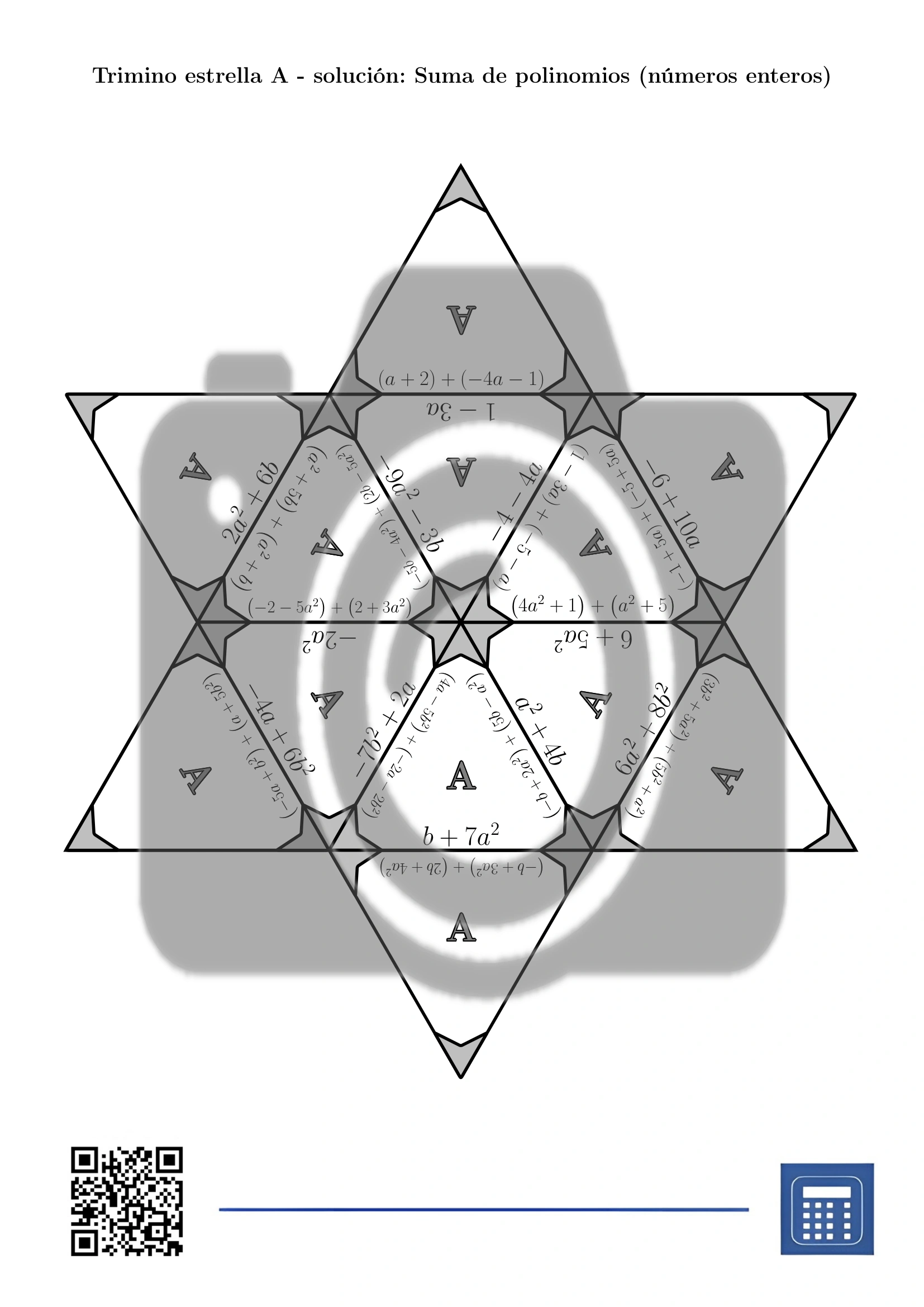 Trimino: Suma de polinomios (números enteros) - Imagen 7