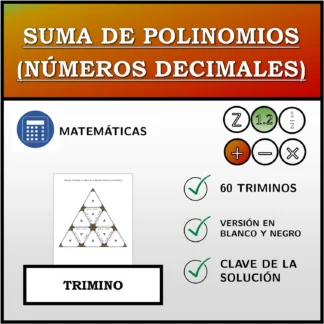 Trimino: Suma de polinomios (números decimales)