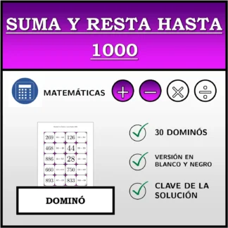 Dominó: Suma y resta hasta 1000
