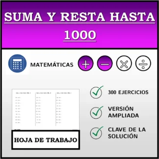Hoja de trabajo: Suma y resta hasta 1000