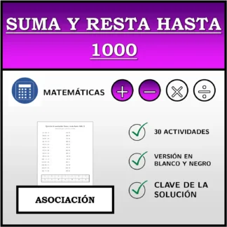 Ejercicio de asociación: Suma y resta hasta 1000