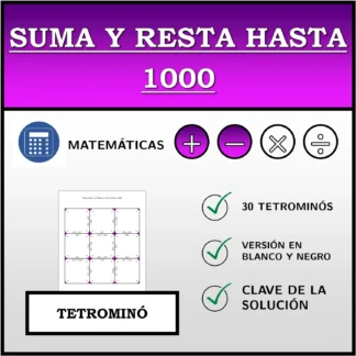 Tetrominó: Suma y resta hasta 1000