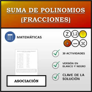 Ejercicio de asociación: Suma de polinomios (fracciones)