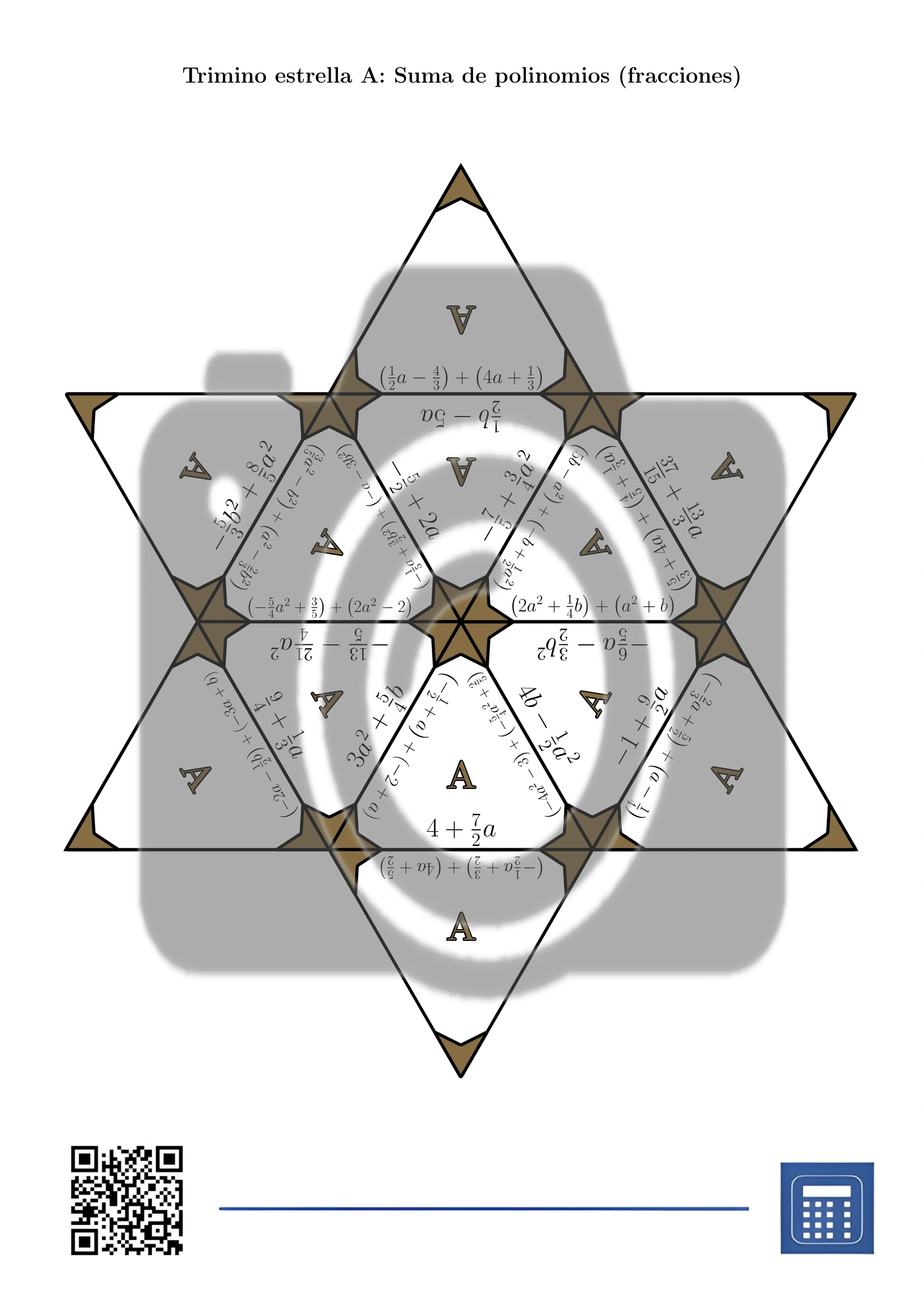 Trimino: Suma de polinomios (fracciones) - Imagen 4