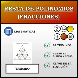 Trimino: Resta de polinomios (fracciones)
