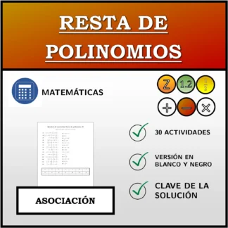 Ejercicio de asociación: Resta de polinomios