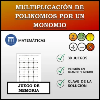 Juego de memoria: Multiplicación de polinomios por un monomio