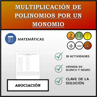 Ejercicio de asociación: Multiplicación de polinomios por un monomio
