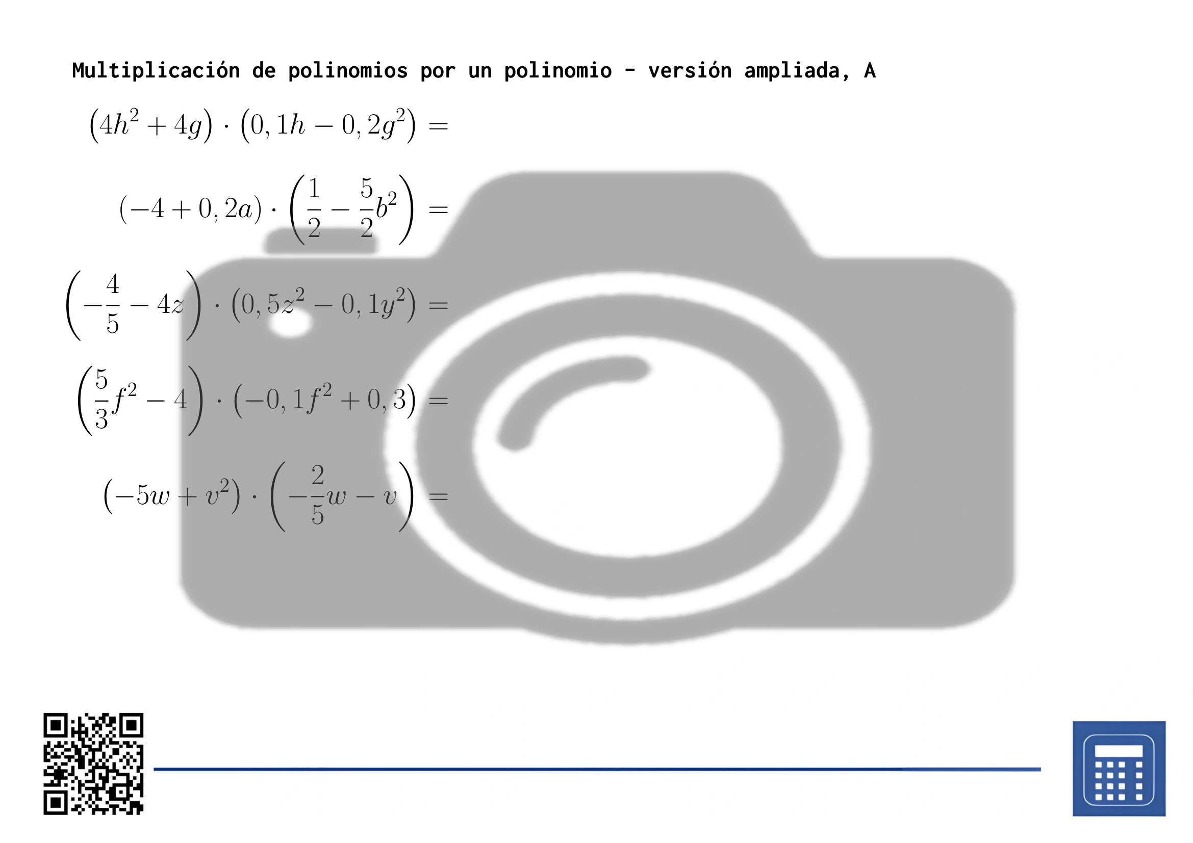 Hoja de trabajo: Multiplicación de polinomios por un polinomio - Imagen 3