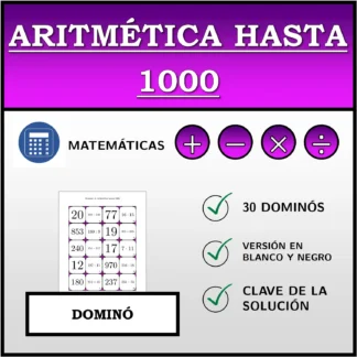 Dominó: Aritmética hasta 1000