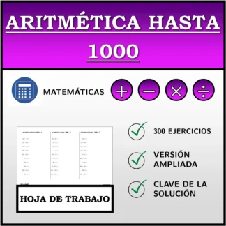 Hoja de trabajo: Aritmética hasta 1000