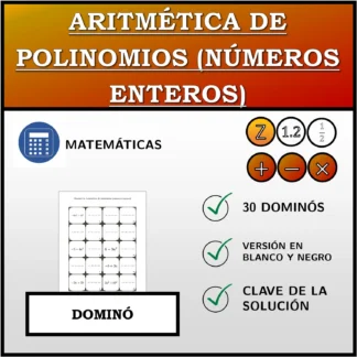 Dominó: Aritmética de polinomios (números enteros)