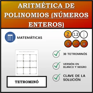 Tetrominó: Aritmética de polinomios (números enteros)