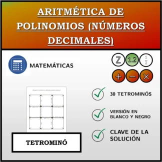 Tetrominó: Aritmética de polinomios (números decimales)