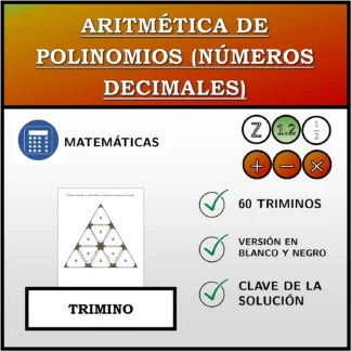 Trimino: Aritmética de polinomios (números decimales)