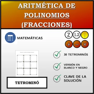 Tetrominó: Aritmética de polinomios (fracciones)