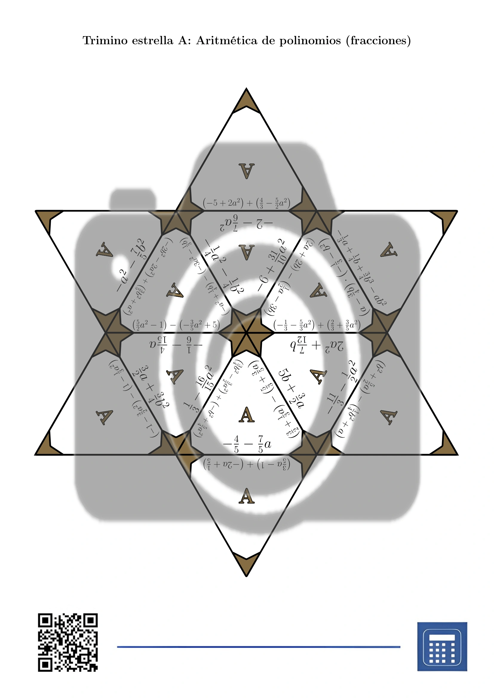 Trimino: Aritmética de polinomios (fracciones) - Imagen 4