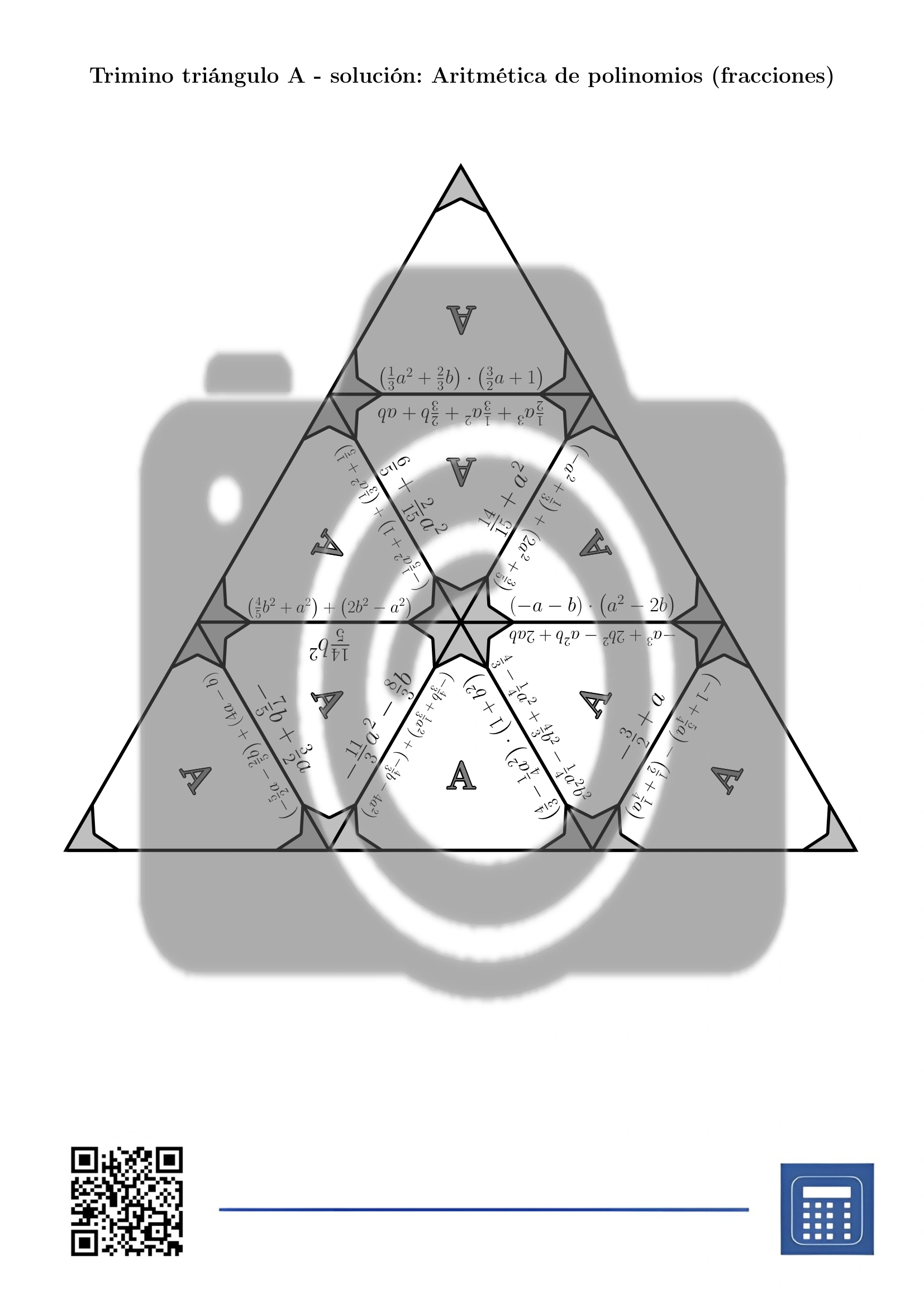 Trimino: Aritmética de polinomios (fracciones) - Imagen 6