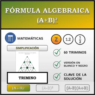 Trimino: Fórmula algebraica (A+B)², simplificación (números enteros)