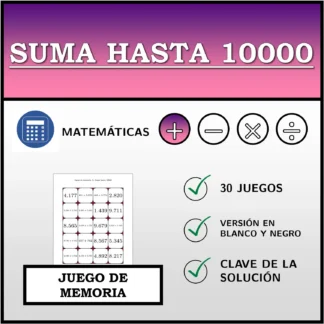 Juego de memoria: Suma hasta 10000