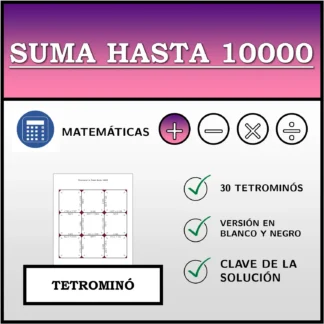 Tetrominó: Suma hasta 10000