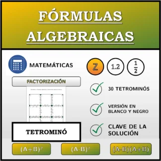 Tetrominó: Fórmulas algebraicas, factorización (números enteros)