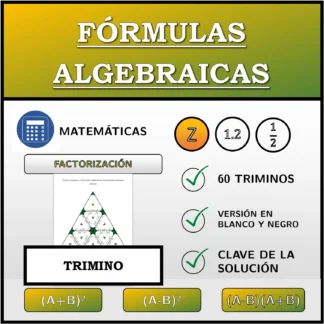 Trimino: Fórmulas algebraicas, factorización (números enteros)