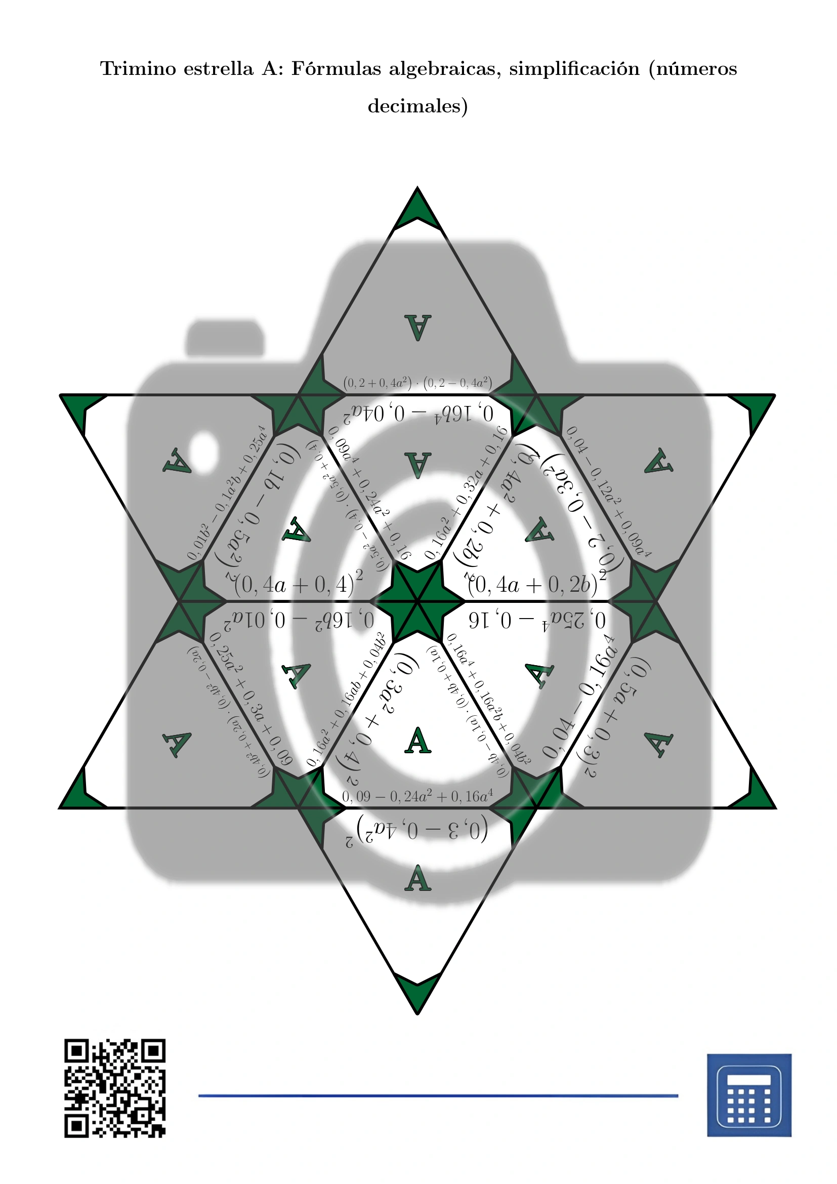 Trimino: Fórmulas algebraicas, simplificación (números decimales) - Imagen 4