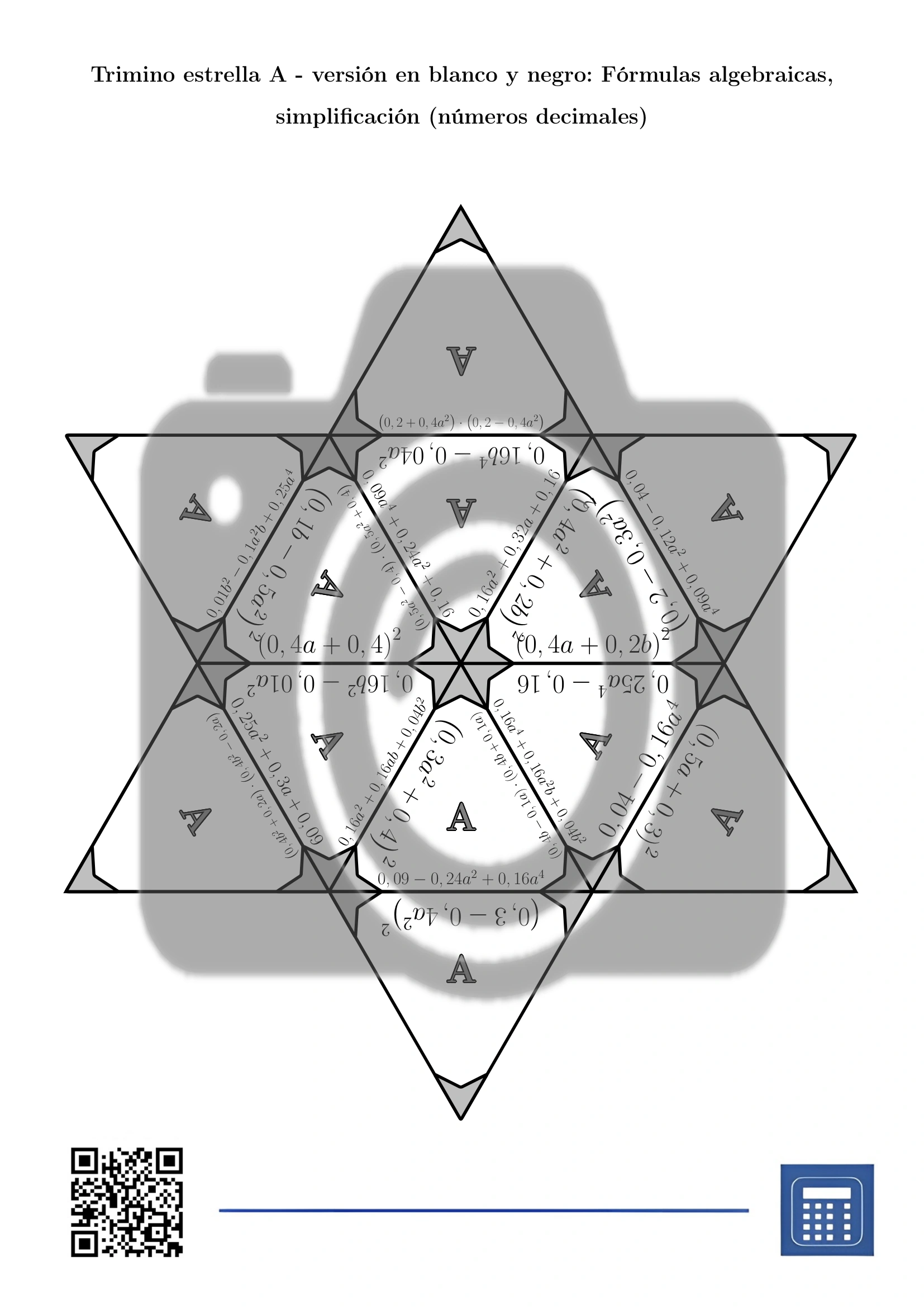 Trimino: Fórmulas algebraicas, simplificación (números decimales) - Imagen 5