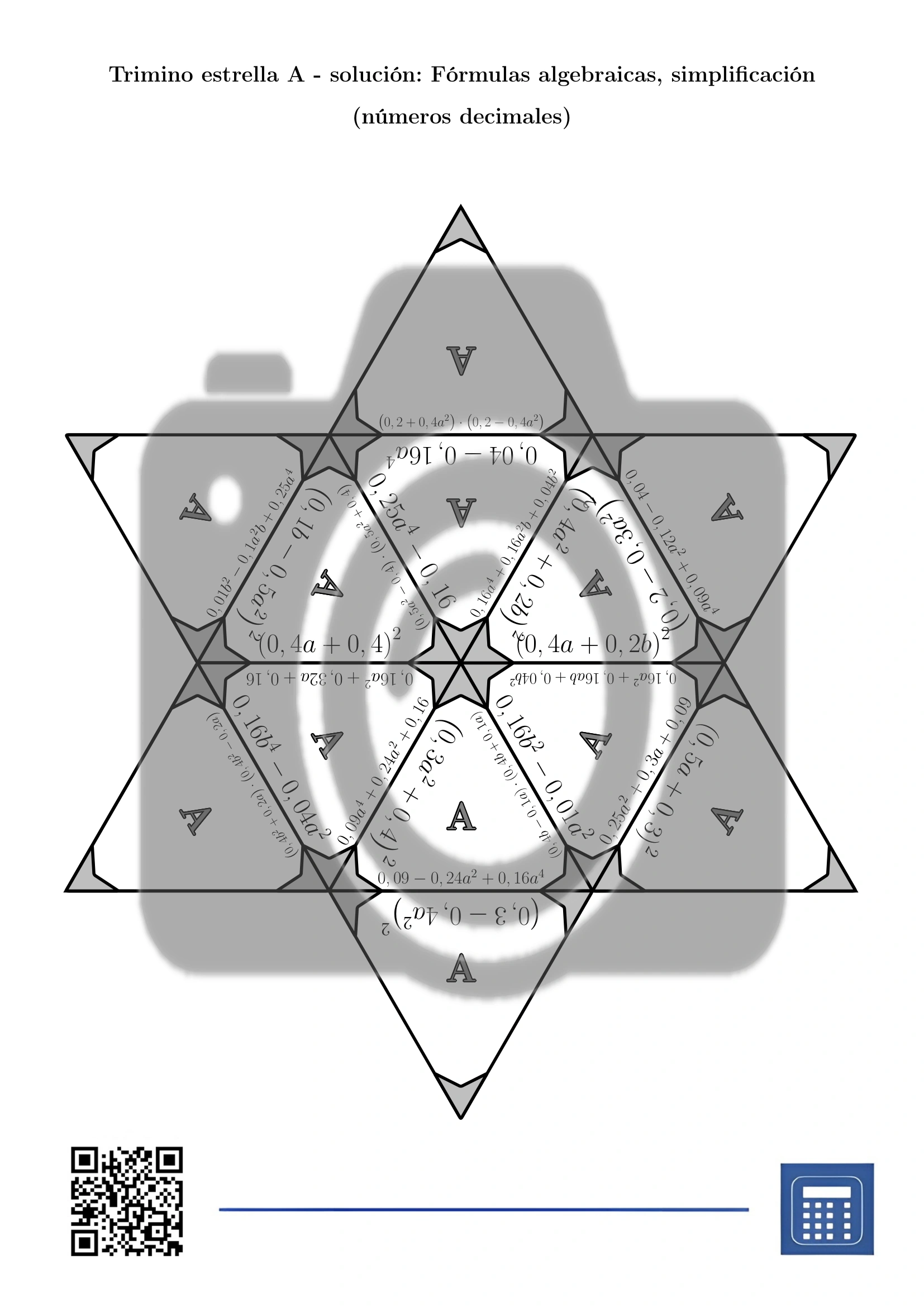 Trimino: Fórmulas algebraicas, simplificación (números decimales) - Imagen 7