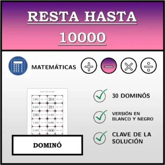 Dominó: Resta hasta 10000