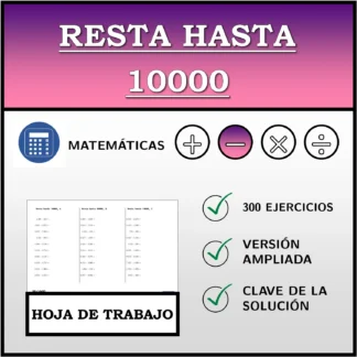 Hoja de trabajo: Resta hasta 10000