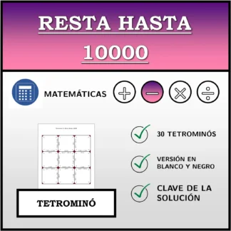 Tetrominó: Resta hasta 10000